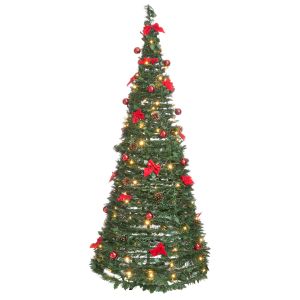 Árbol de navidad plegable LED pineora 185 cm verde