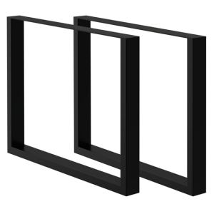2x patas de mesa industrial 90 x 72 cm acero negro perfil cuadrado