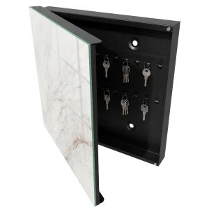 Caja guarda llaves 30x30x5 patrón crema, apertura izquierda tulup
