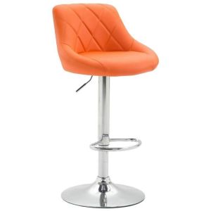 Taburete de bar elegante - polipiel naranja - 1u