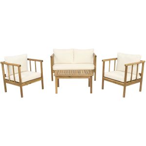 Conjunto de jardín de madera con cojines incluidos <<milano>> - 4 plazas -