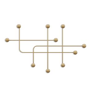 Gancho de pared de metal "samara" - 107 x 10 x 64 cm - oro