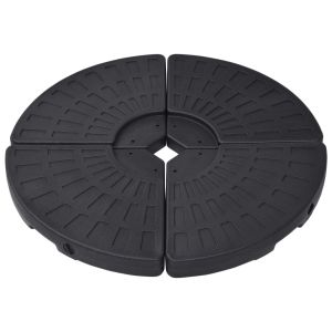 vidaXL soporte de sombrilla en forma de ventilador 4 piezas negro
