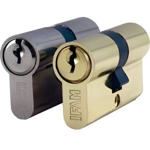 Cilindro europeo ifam niquelado - serie c - 40mm - 2 entradas - 3 llaves in