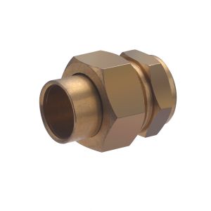 Conector de latón esférico para soldar ø18 - hembra roscada 1/2