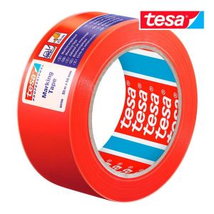 Cinta de balizar adhesiva roja 33m x 50mm 60760