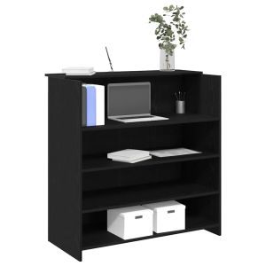 Mostrador de recepción de 100 x 50 x 103,5 cm, madera de roble negro