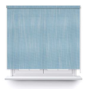 Estor enrollable translúcido poliéster liso color celeste 120x250cm.