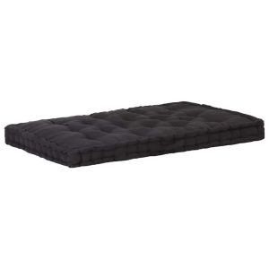 vidaXL cojín para palés aLGodón negro 120x80x10 cm
