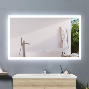Espejo de baño LED 90×70cm ++ antivaho + interruptor táctil