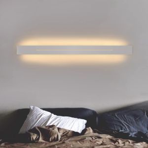 Nettlife aplique LED interior 60cm blanco lámpara pared moderna 20w cálida