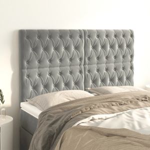 Cabeceros 4 unidades de terciopelo gris claro 80x7x78/88 cm eso9140
