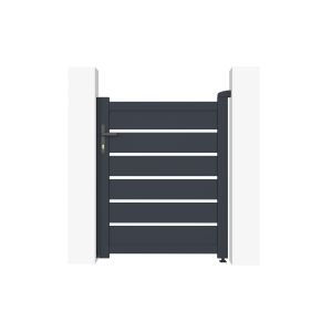 Puerta peatonal gris vogel 1m h.120cm
