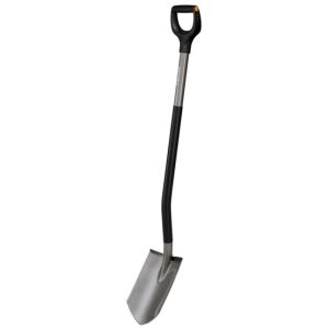 Fiskars 1066708 pala de metal ergonomic™ con borde puntiagudo