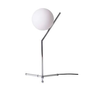 Lámpara de mesa bola de cristal y aluminio plata: iluminación