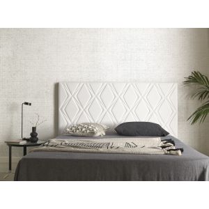 Cabecero rubí para cama de 140 de polipiel blanco 154x115x8.