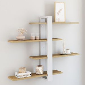Estantería mural modular - haya blanca - 50 cm