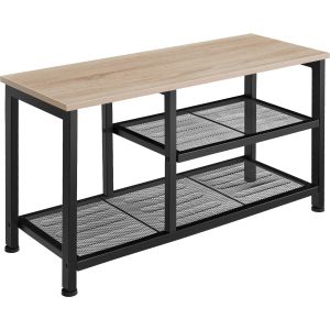 Zapatero estilo industrial y 2 estantes 80x30x45,5 cm madera clara