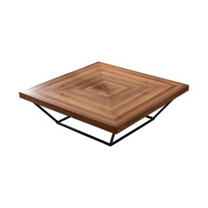 Mesa de centro de madera <<cora>> - 100 x 100 x 32 cm - nogal