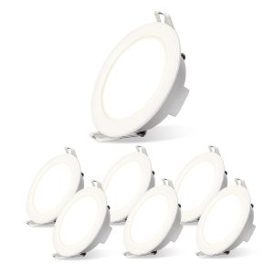 Aigostar downlight LED techo empotrable 4.8w ip65, 6500k, ø87mm, 6 pack