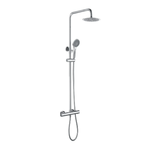 Columna de ducha extensible termostática  botón de ahorro start/stop cromo