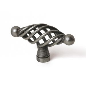 Pomo para mueble elíptico de acero plateado al.36 x an.62 x p.23 mm