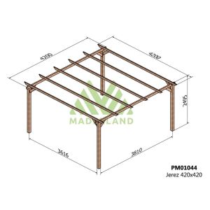 Pérgola de madera maciza j erez (maderland) - gardeneas