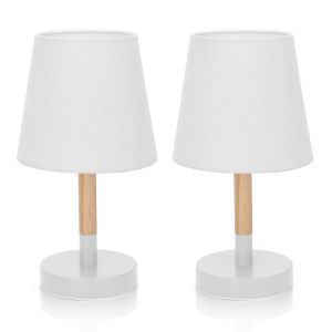 Aigostar lámpara de mesa， lámpara de noche ， portalámparas e14，2 piezas