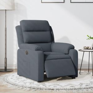 Sillón reclinable eléctrico de terciopelo gris oscuro qweo5102