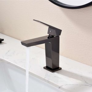 Grifo monomando lavabo sky bath negro cristal serie infinite