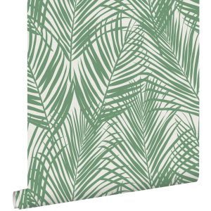 Estahome papel pintado hojas de palmera jade verde 53 cm x 10.05 m