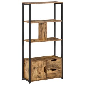 Estantería 58x24x122 cm color marrón Homcom, hogar - muebles de salón