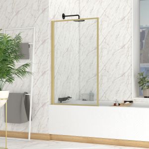 Mampara bañera abatible 75x130 oro cepillado