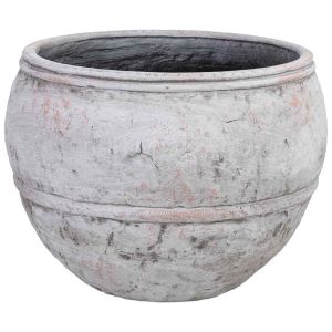 Macetero de fibra de vidrio blanco 43,5x43,5x32cm