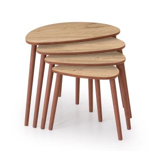 Mesa extensible (4 piezas) de madera <<nora>> 68 x 45 x 55 cm - roble
