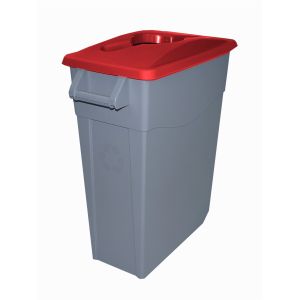 Denox - contenedor de basura denox  65,  | 65 l - tapa abierta - rojo