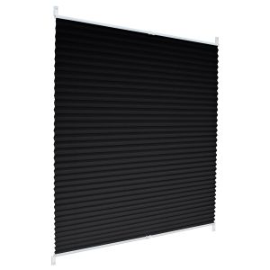 Cortina plisada para ventanas 65x200cm negro ecd germany