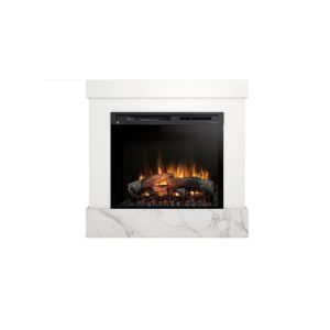Diro - chimenea eléctrica LED independiente - mármol blanco / cristal  28'
