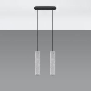 Lámpara coLGante luvo 2 gris concreto 30x90x6cm