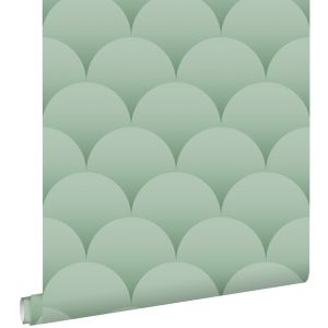 Estahome papel pintado arte deco verde grisáceo 50 x 900 cm