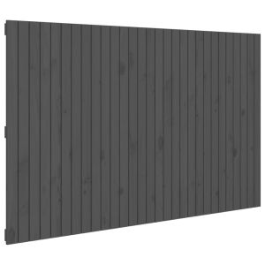 vidaXL cabecero de cama de pared madera maciza pino gris 185x3x110 cm
