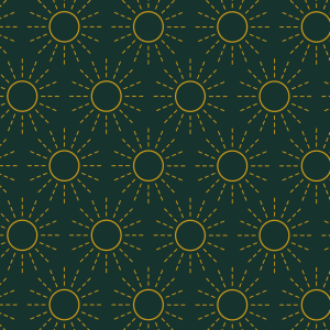 Papel pintado geométrico sol fondo verde 60cm por 300cm