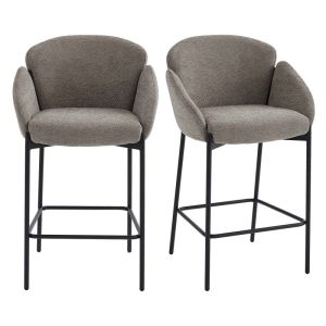 Candice-silla de bar de tela marrone (x2)