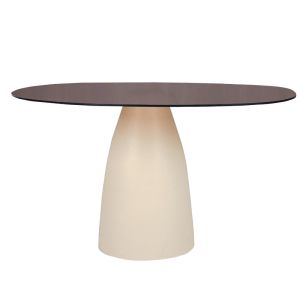 Dylon-mesa de comedor 4 personas 140 cm en cristal ahumado