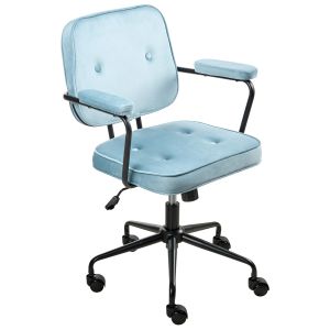 Silla de escritorio pawnee terciopelo azul claro