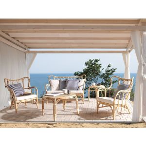Conjunto de jardín con mesa 4 plazas brindisi ratán natural