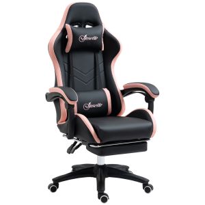 Silla de oficina poliuretano rosa 65x65x129 cm