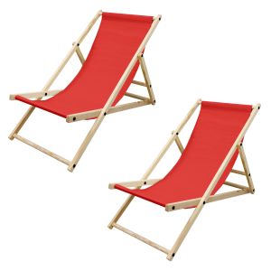 2x sillas de playa de madera de pino 3 posiciones ecd germany