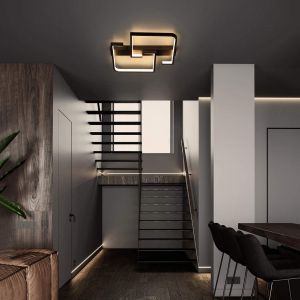 Nettlife plafon   LED 35w plafon  de salón negra regulable con mando a