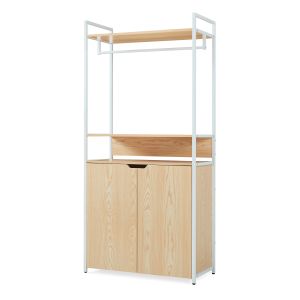 Perchero larem 180x84x40cm con puertas - efecto roble [en.casa]